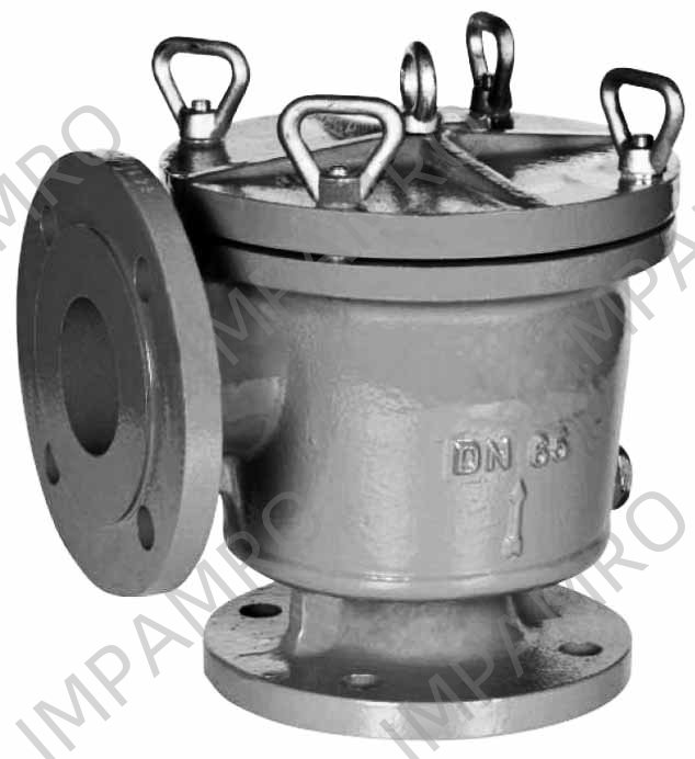 MUD BOX DIN CAST IRON BASKET, FLANGED PN10 ANGLE #1188 50MM
