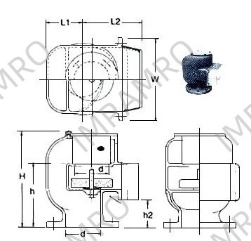 AIR PIPE HEAD GRAY IRONCASTING 530N-150 150MM DIAM