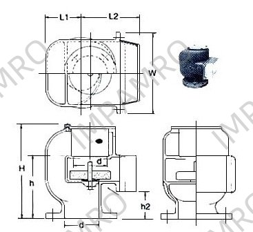 AIR PIPE HEAD GRAY IRONCASTING 530N-65 65MM DIAM
