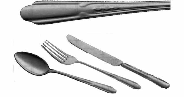 TEA SPOON 18-CHROME STAINLESS ENGRAVED HANDLE
