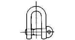 SHACKLE STRAIGHT EYE BOLT, UNGALV JIS-SC 34MM SWL 7.0TON