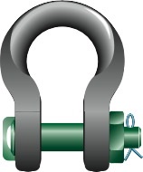 234580 - 吊索弓形卸扣，带安全螺栓，Green Pin P-6033，直径28毫米，安全工作负荷12.5吨