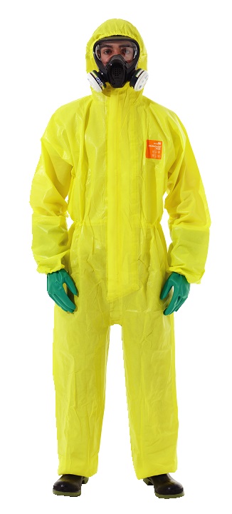 312096 - 防护工作服 弹性三层复合面料 Microchem 3000系列 黄色 XXXL码