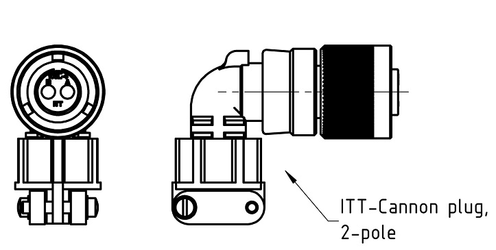 653595 - 军用90度角插头 用于KOMBITEMP K8312 V2表盘温度计