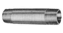 730865 - 加长型碳钢黑口管接头短节 1/2 x 4 英寸
