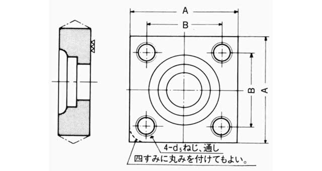 734836 - 方管焊接法兰，SSB 系列内六角圆柱头螺钉 - 50mm