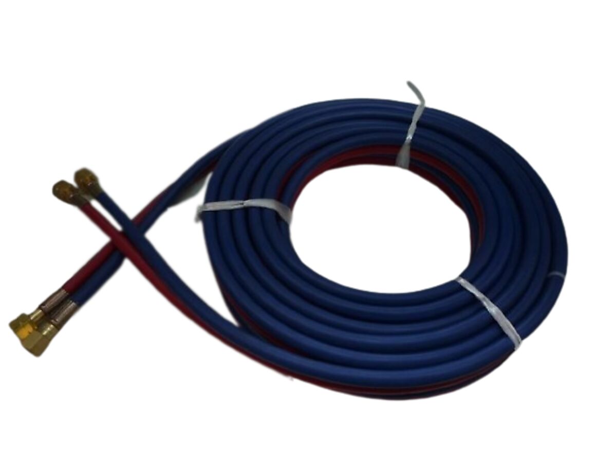 TWIN HOSE 2X9.0MM (3/8INCH) AC/OX W/FITTING,25 MTR COIL
