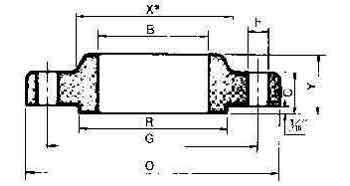 734684 FLANGE STEEL WELDING SLIP-ON, BOSS TYPE ANSI 300LBS-10