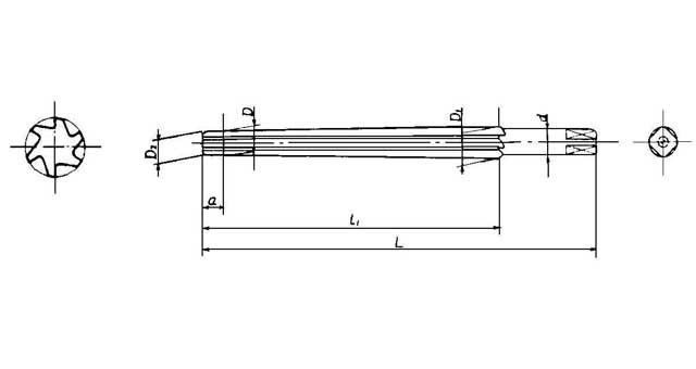 630818 REAMER HAND 1/50 TAPER PIN, STRAIGHT FLUTE 30MM