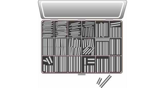 695651 DOWEL PIN KIT HARDENED STEEL, METRIC PARALLEL 315PINS