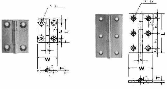 490411 BUTT HINGE FOR CABINET, STAINLESS STEEL L50XW29MM
