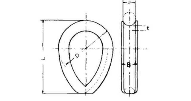 233689 WIRE ROPE THIMBLE A-TYPE, S.STEEL 40MM