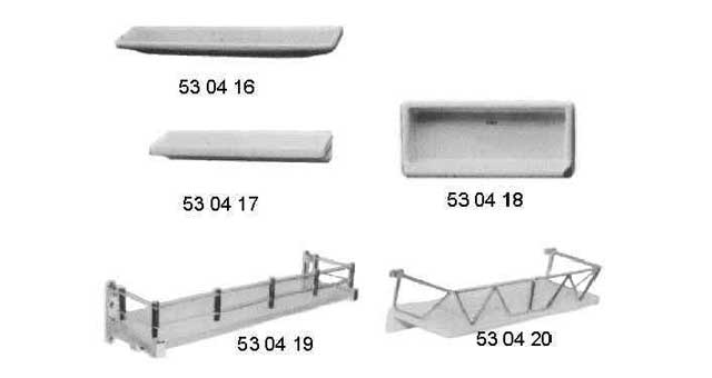 530420 SHELF BATHROOM WITH GUARD BAR, PLASTIC PLATE W125XL456XD94MM