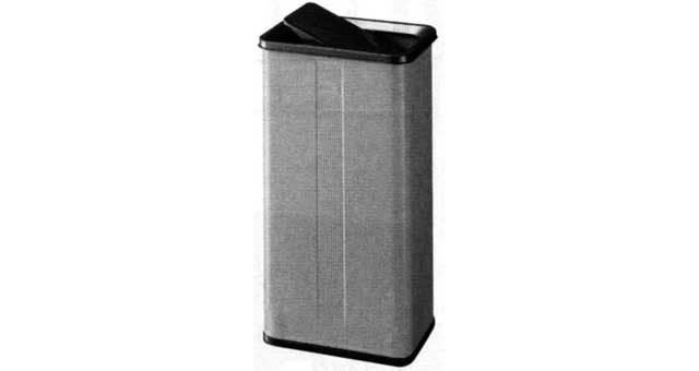 174144 WASTE RECEPTACLE STEEL 19LTR, W/SWING LID W275XD190XH530MM