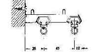 491505 DOUBLE BRACKET FOR CURTAIN, STAINLESS STEEL