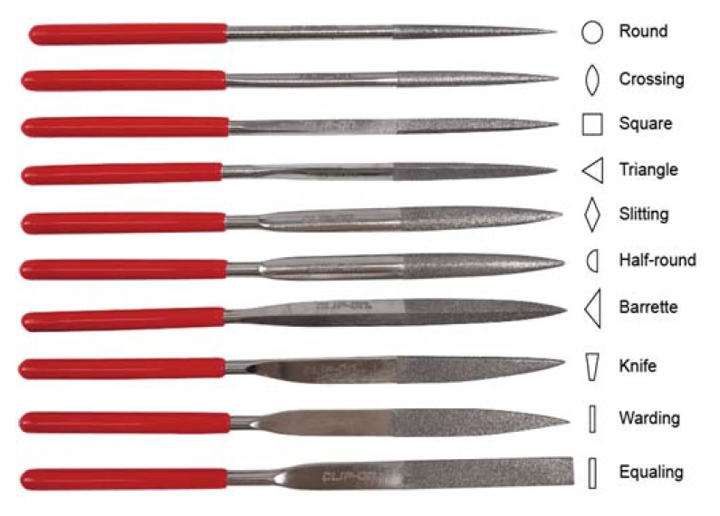 614543 FILE SET NEEDLE ELECTROPLATED, DIAMOND 10'S