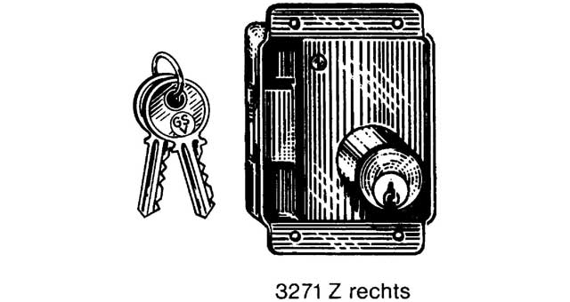 492325 LOCK CABINET W/CYLINDER #3271Z, DOOR TH 20MM BACKSET 40MM LEFT