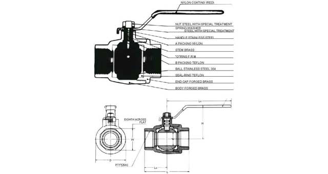 752405 BALL VALVE FORGED BRASS, SCREWED-END PT1-1/4