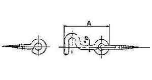 696663 GATE HOOK & EYE BRASS 50X3.2MM