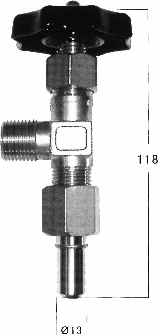 850501 VALVE GAS OUTLET STATION OX-S, IN: M18X1.5 OUT: 3/4-16UNF (R)