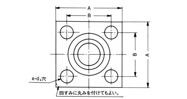 734818 FLANGE SQUARE PIPE WELDING, HEX BOLT SHB 80MM