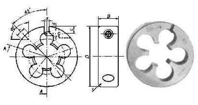 632047 DIE ROUND STRAIGHT THREAD, NPS1-1/4X11.5TPI CARBON STEEL