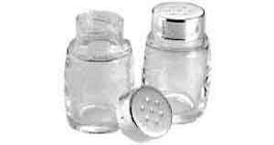 171004 PEPPER SHAKER GLASS, WITH STAINLESS STEEL TOP