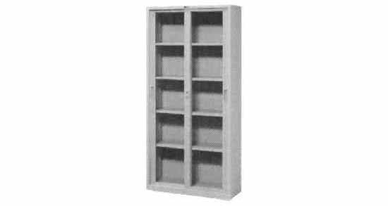 472532 FILING CABINET GLASS SLIDING, DOOR SHALLOW 880X400X1790MM