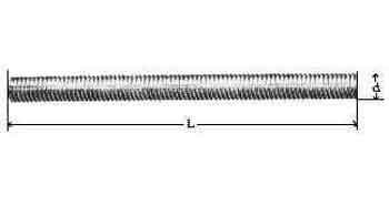 692063 STUD WHOLE THREADED BRASS, M24 X PITCH3.0 300MM