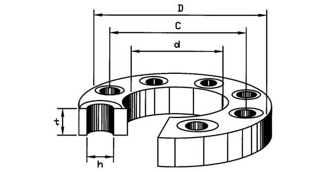 735588 FLANGE CARBON STEEL SLIP-ON, DIN2576 PN40 400MM