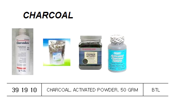 391910  CHARCOAL, ACTIVATED POWDER, 50 GRM – BTL