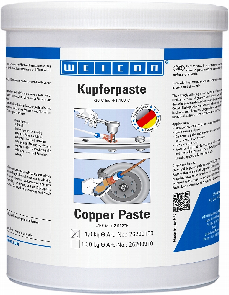 450891 ANTI-SEIZE COPPER PASTE WEICON, KP 1000 1KGS