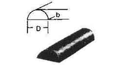 670287 STEEL HALF-ROUND HOT-ROLLED, 25X50MM 5.5MTR
