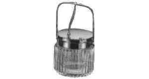 171101 SUGAR BOWL GLASS W/STAINLESS, STEEL COVER 80X135MM
