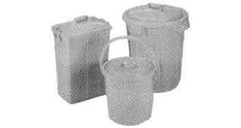 174165 GARBAGE CAN PLASTIC W/COVER, RECTANGULAR BASE 31.5LTR