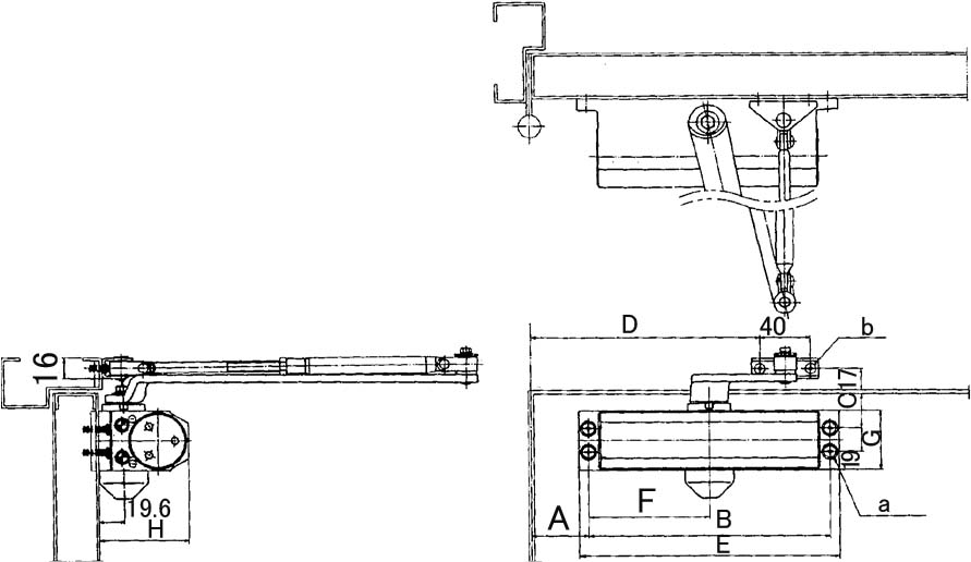 490602 DOOR CLOSER STANDARD, MAXIMUM DOOR WEIGHT 45KGS
