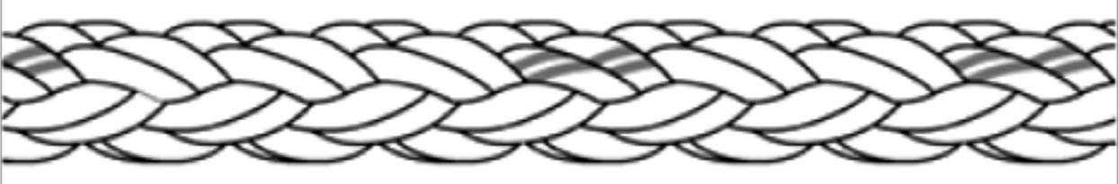 211582 ROPE MOORING PP/POLYESTER, 12ST CROSS 5-5/8