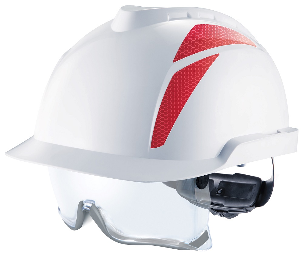 310325 HELMET SAFETY W/SPECTACLE, NONVENTED MSA V-GARD930 ORANGE