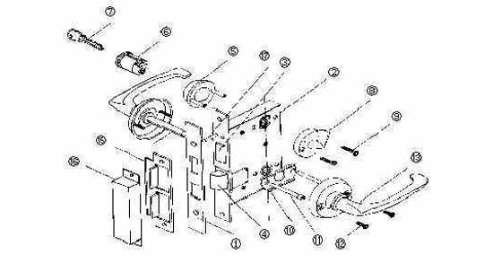 490126 PART FOR MORTISE LOCK, OHS#2320 #13 LEVER HANDLE
