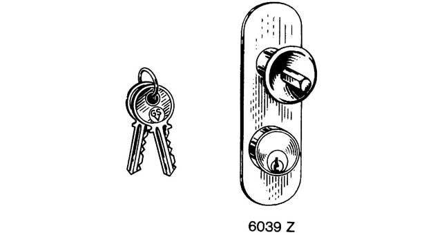 492341 LOCK CABINET W/CYLINDER #6039Z, KNOB PLATE W:30MM LEFT
