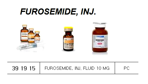 391915  FUROSEMIDE, INJ. FLUID 10 MG – PC
