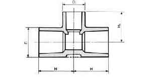733051 TEE PVC FOR WATER SUPPLY, SIZE 75X25