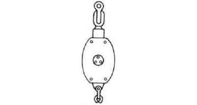231675 BLOCK WOODEN WITH HOOK&BECKET, JIS-F3426-W2BH DOUBLE 240MM