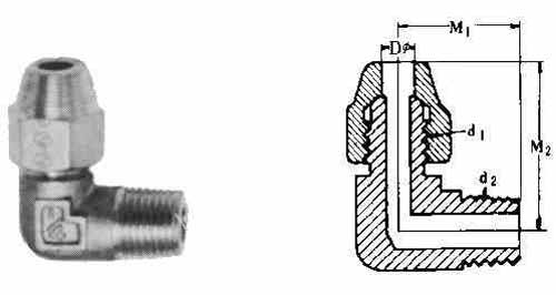 733754 ELBOW FLARED 90DEG BRASS, W/MALE END 1/4