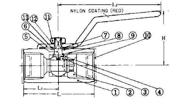 752414 BALL VALVE STAINLESS STEEL, SCREWED-END PT3/4