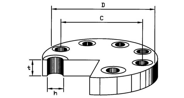 735672 FLANGE CARBON STEEL BLIND, DIN2527 PN40 15MM