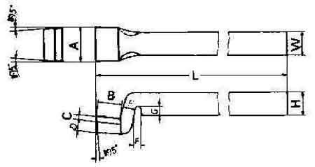 633120 TOOL BIT TIP WELDED HSS SPRING, FINISHING-20 20X20X220MM