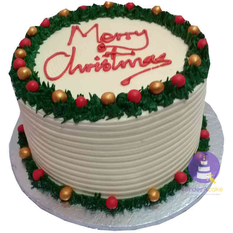 001591 CAKE X'MAS BUTTER CREAM FANCY, 24CM DIA