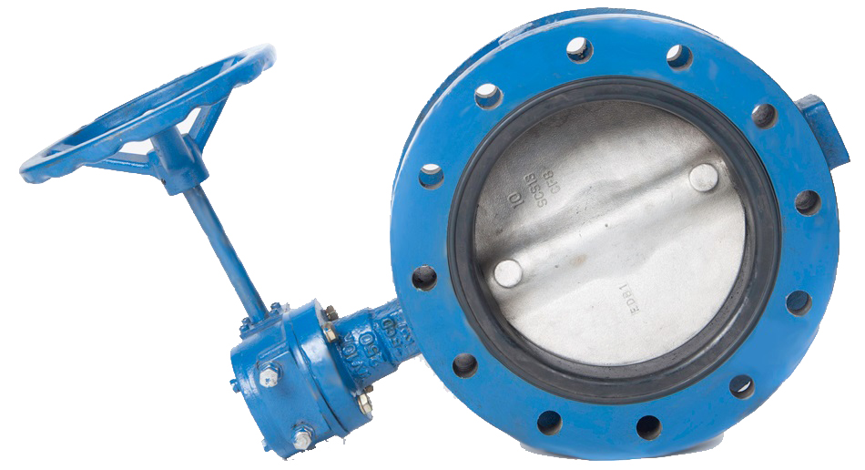 752322 BUTTERFLY VALVE DOUBLE FLANGED, W/GEAR N.CAST IRON 10KG 80MM