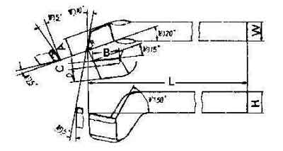 633108 TOOL BIT TIP WELDED HSS BENT, LEFT HAND-20 20X20X220MM